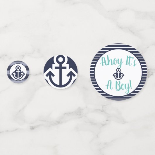 Ahoy Het is een Boy Anchor  Confetti (Voorkanten)