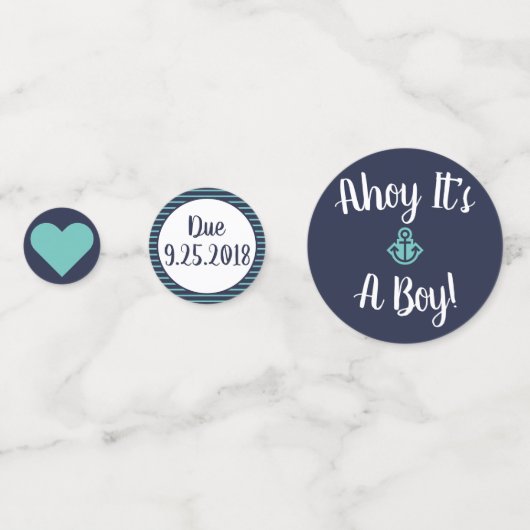 Ahoy Het is een Boy Anchor  Confetti (Achterkanten)