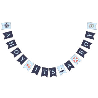 Ahoy Het is een Boy Baby shower Bunting Flags Bann Vlaggetjes