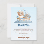 Ahoy Het is een Boy Baby shower Dank u kaarten Bee (Voorkant)