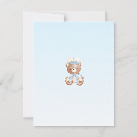 Ahoy Het is een Boy Baby shower Dank u kaarten Bee (Achterkant)