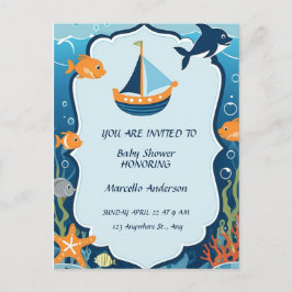 "Ahoy! Het is een Boy_ Baby shower Invitation Briefkaart