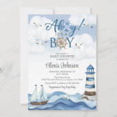 Ahoy het is een Boy Baby shower Invitation Kaart (Voorkant)