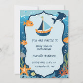 "Ahoy! Het is een Boy_ Baby shower Invitation Kaart (Voorkant)
