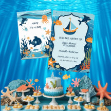 "Ahoy! Het is een Boy_ Baby shower Invitation