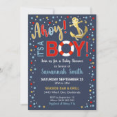 Ahoy het is een Boy Baby shower Invitation Kaart (Voorkant)
