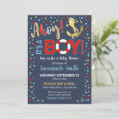 Ahoy het is een Boy Baby shower Invitation Kaart (Staand voorkant)