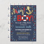 Ahoy het is een Boy Baby shower Invitation Kaart (Voorkant / Achterkant)