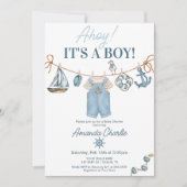 Ahoy Het is een Boy Baby shower Kaart (Voorkant)