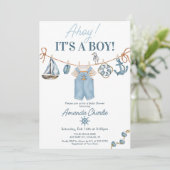 Ahoy Het is een Boy Baby shower Kaart (Staand voorkant)