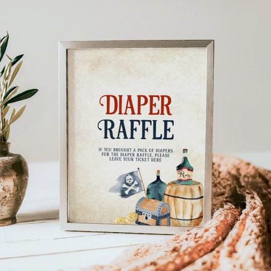 Ahoy Het is een Boy Baby shower Luier Raffle Sign Poster