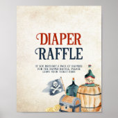 Ahoy Het is een Boy Baby shower Luier Raffle Sign Poster (Voorkant)
