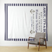 Ahoy Het is een Boy Baby shower Photo Booth Wandkleed (In Situ (horizontaal))