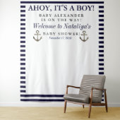Ahoy Het is een Boy Baby shower Photo Booth Wandkleed (In situ)