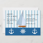 Ahoy Het is een Boy Baby shower Sailing Sepia Blue Kaart (Voorkant)