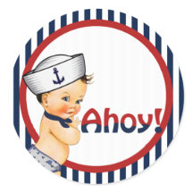 Ahoy Het is een Boy Baby shower Sticker