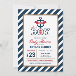 Ahoy, het is een BOY. Baby shower Uitnodiging