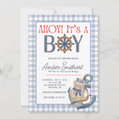AHOY Het is een Boy Baby shower Uitnodiging (Voorkant)