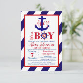 Ahoy! Het is een Boy Baby shower Uitnodiging (Staand voorkant)