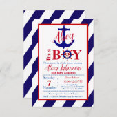 Ahoy! Het is een Boy Baby shower Uitnodiging (Voorkant / Achterkant)