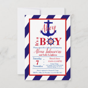 Ahoy! Het is een Boy Baby shower Uitnodiging