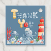 Ahoy Het is een Boy Blue Nautical Baby shower Bedankjes Labels (Achterkant)