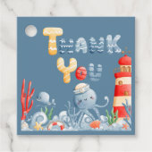 Ahoy Het is een Boy Blue Nautical Baby shower Bedankjes Labels (Voorkant)