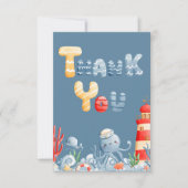 Ahoy Het is een Boy Blue Nautical Baby shower Bedankkaart (Voorkant)