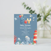 Ahoy Het is een Boy Blue Nautical Baby shower Briefkaart (Staand voorkant)