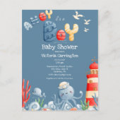 Ahoy Het is een Boy Blue Nautical Baby shower Briefkaart (Voorkant)