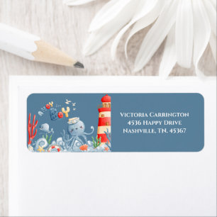 Ahoy Het is een Boy Blue Nautical Baby shower Etiket
