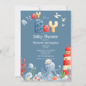 Ahoy Het is een Boy Blue Nautical Baby shower Kaart (Voorkant)