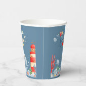 Ahoy Het is een Boy Blue Nautical Baby shower Papieren Bekers (Rechts)
