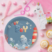 Ahoy Het is een Boy Blue Nautical Baby shower Papieren Bordje (Feest)