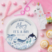 Ahoy Het is een Boy Blue Onder het Zee Baby shower Papieren Bordje (Feest)