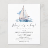 Ahoy het is een Boy Boat Baby shower Budget Invita (Voorkant)