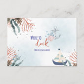 Ahoy Het is een Boy Nautical Baby shower Enclosure Informatiekaartje (Voorkant)
