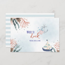 Ahoy Het is een Boy Nautical Baby shower Enclosure Informatiekaartje