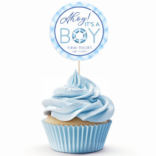 Ahoy Het is een Boy Nautical Baby shower Favoriet  Ronde Sticker