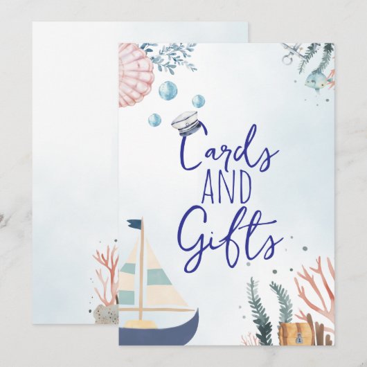 Ahoy Het is een Boy Nautical Baby shower Gifts Sig (Voorkant / Achterkant)