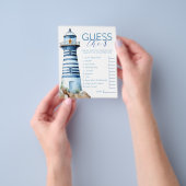 Ahoy Het is een Boy Nautical Baby shower Guessing  Flyer (Hand)