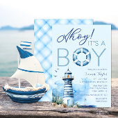 Ahoy Het is een Boy Nautical Baby shower Invitatio Kaart