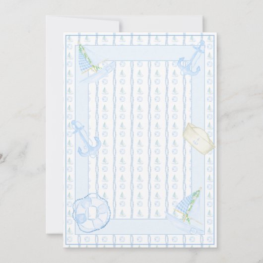Ahoy Het is een Boy Nautical Baby shower Invitatio Kaart (Achterkant)