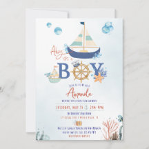 Ahoy Het is een Boy Nautical Baby shower Invite