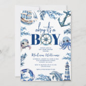 Ahoy het is een Boy Nautical Baby shower Kaart (Voorkant)