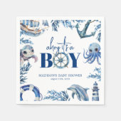 Ahoy het is een Boy Nautical Baby shower Servet (Voorkant)