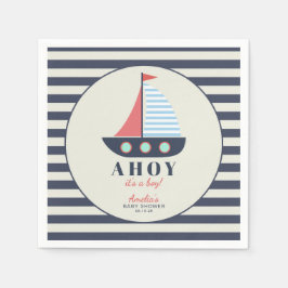 Ahoy Het is een Boy Nautical Baby shower servetten