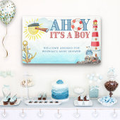 Ahoy het is een Boy Nautical Baby shower Welcome Spandoek
