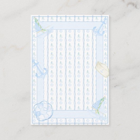 Ahoy Het is een Boy Nautical Diaper Raffle Informatiekaartje (Achterkant)