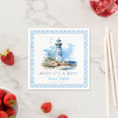 Ahoy Het is een Boy Nautical Lighthouse Baby showe Servet (Insitu)